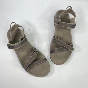 Teva Verra Open Toe Strappy Comfort Sport Sandals Gray Brown Womens 9